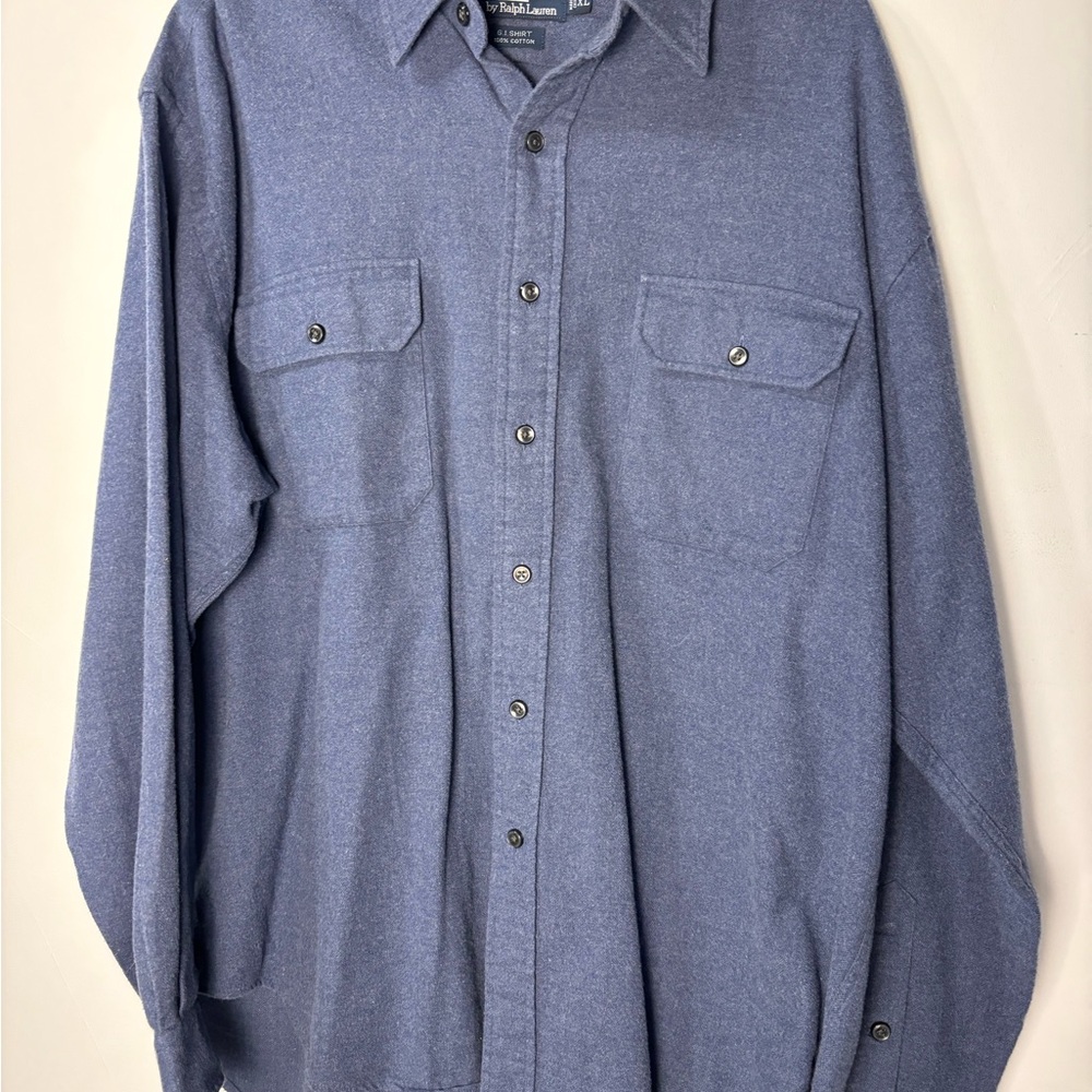 Ralph Lauren Casual Blue Button-Down Shirt XL